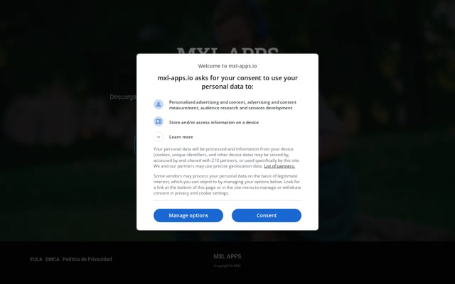 Screenshot of mxl-apps.io
