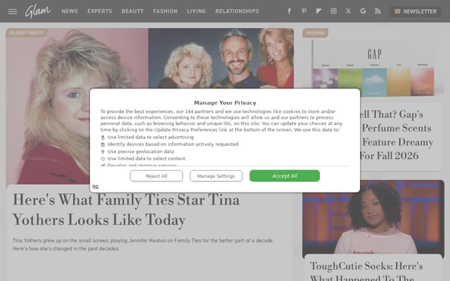 Screenshot of glam.com