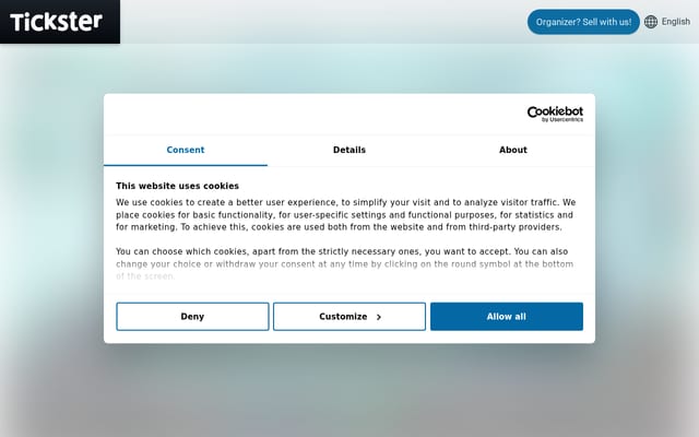 Screenshot of tickster.com