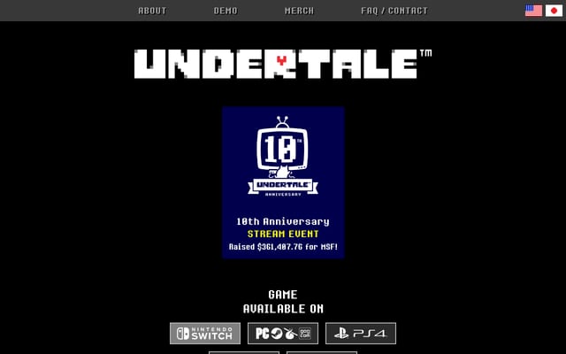 Screenshot of undertale.com