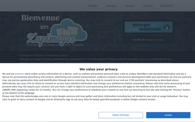 Screenshot of zupimages.net