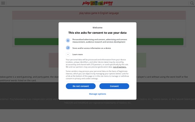 Screenshot of playtaboogame.com