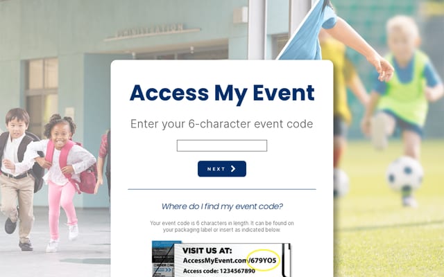 Screenshot of accessmyevent.com