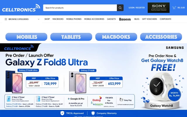 Screenshot of celltronics.lk