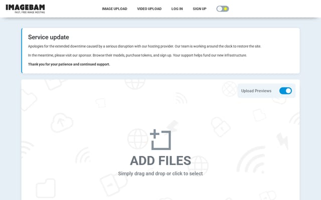Screenshot of imagebam.com