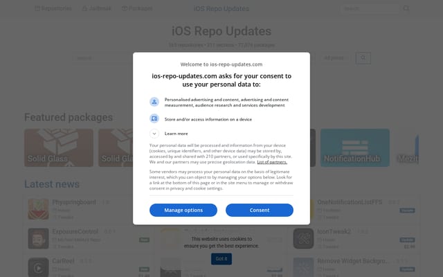 Screenshot of ios-repo-updates.com