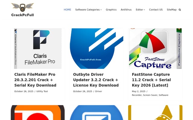 Screenshot of crackpcfull.com