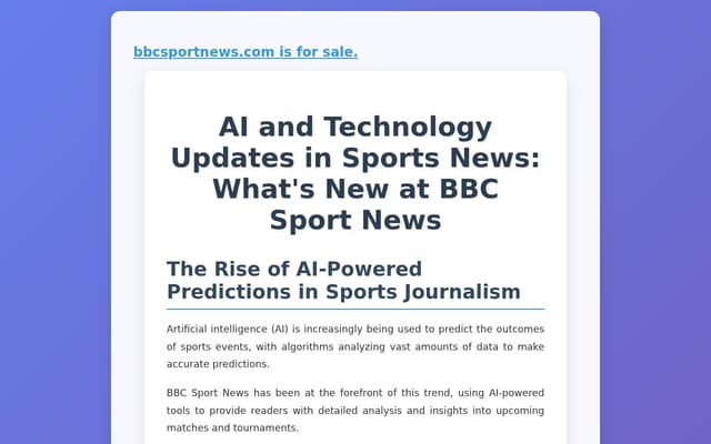 Screenshot of bbcsportnews.com