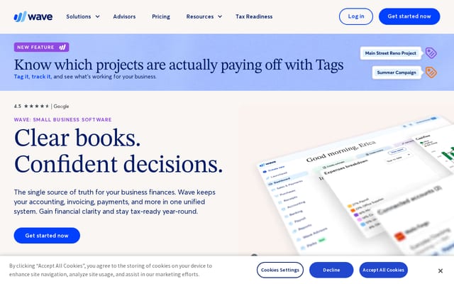 Screenshot of waveapps.com