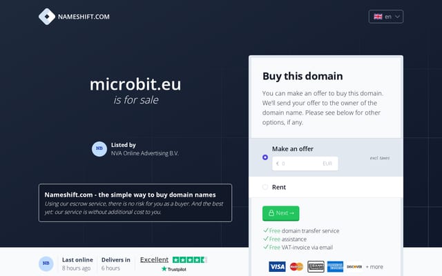 Screenshot of microbit.eu