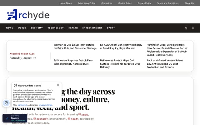 Screenshot of archyde.com