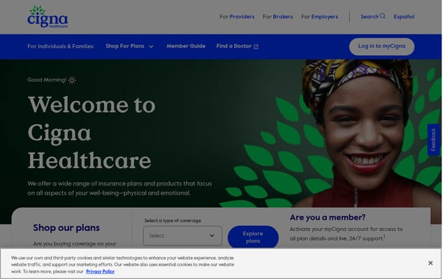 Screenshot of cigna.com