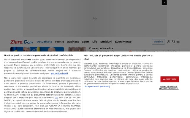 Screenshot of ziare.com