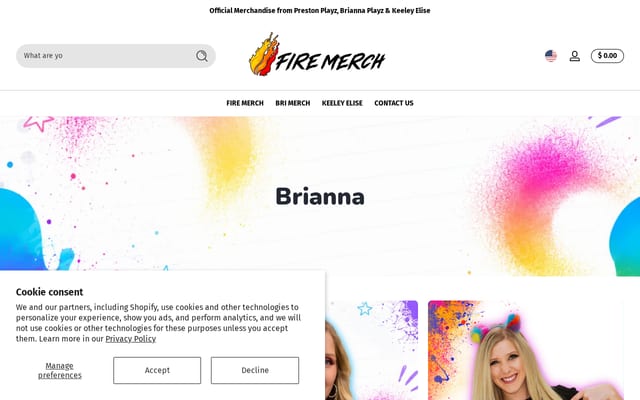 Screenshot of brimerch.com