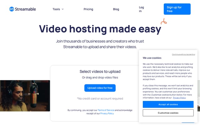 Screenshot of streamable.com