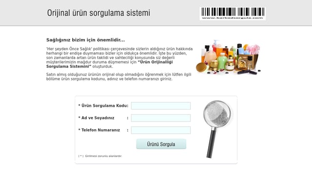 Screenshot of barkodsorgula.com