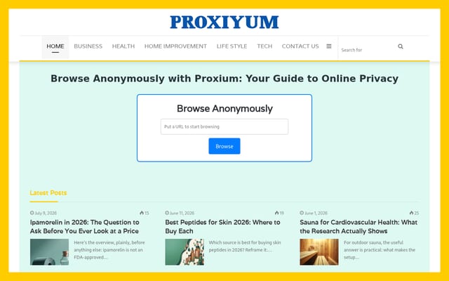 Screenshot of proxiyum.co.uk