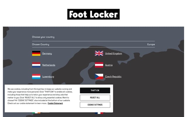 Screenshot of footlocker.eu