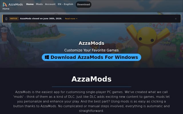 Screenshot of azzamods.com