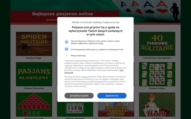 Screenshot of pasjanse.com.pl