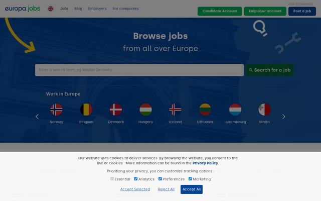 Screenshot of europa.jobs
