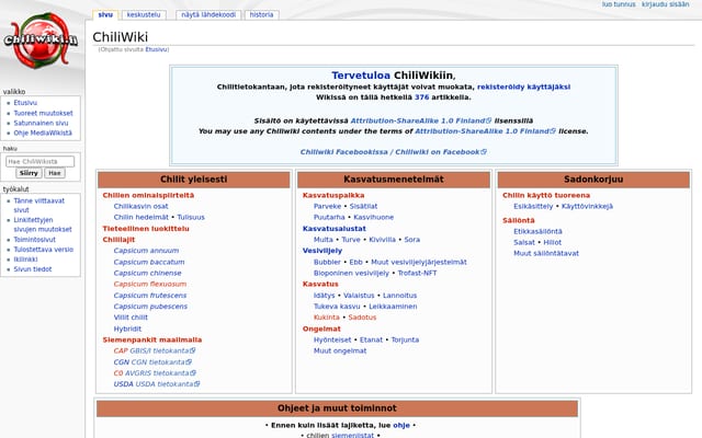 Screenshot of chiliwiki.fi