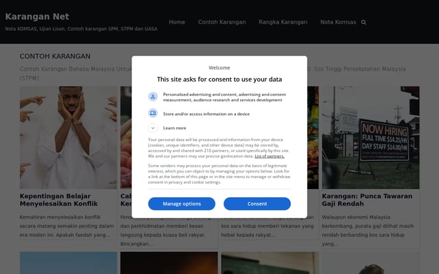 Screenshot of karangan.net