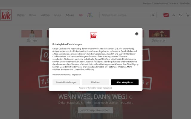 Screenshot of kik.de