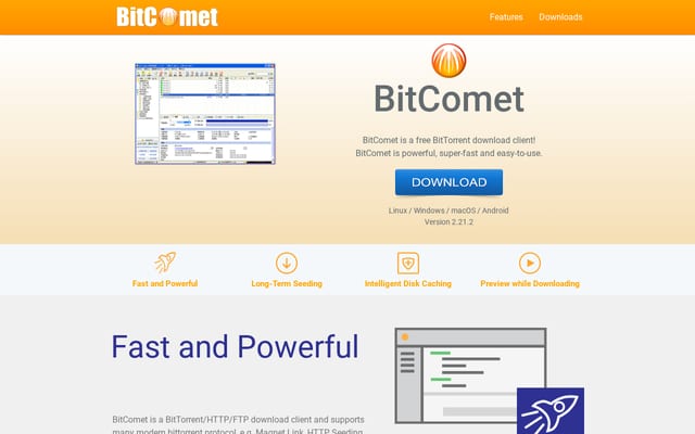 Screenshot of bitcomet.com