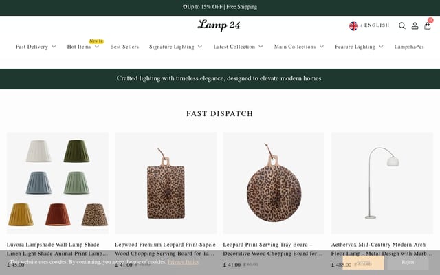 Screenshot of lamp24.co.uk