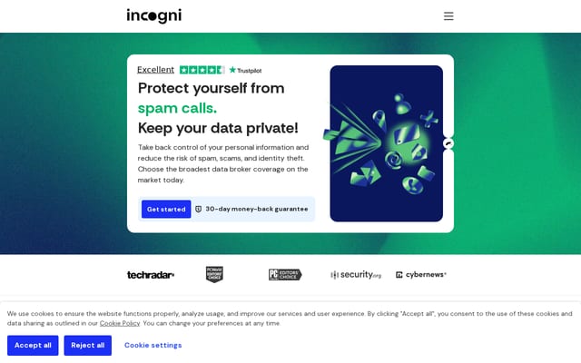 Screenshot of incogni.com