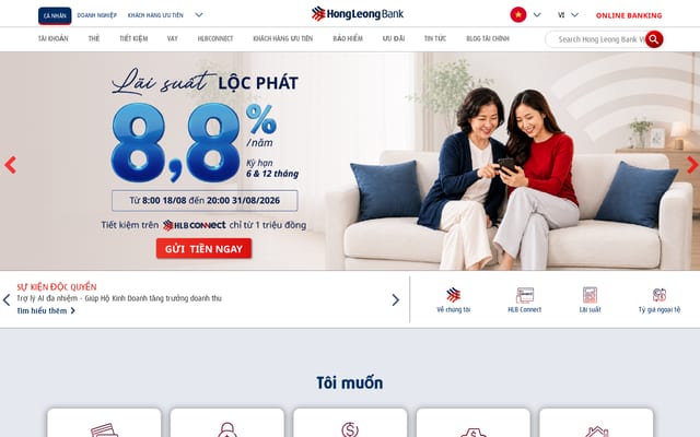 Screenshot of hlbank.com.vn