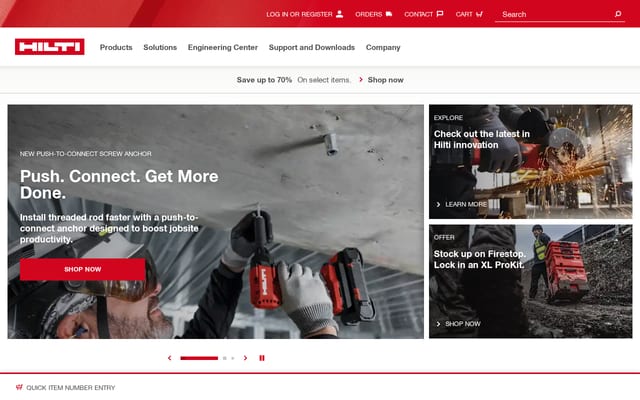 Screenshot of hilti.com