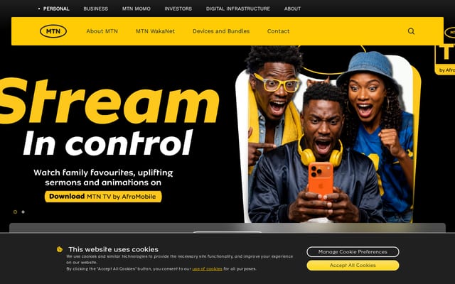Screenshot of mtn.co.ug