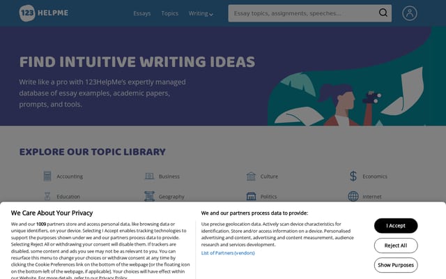 Screenshot of 123helpme.com
