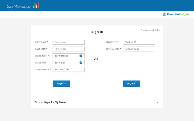 Screenshot of riversideonlinetest.com