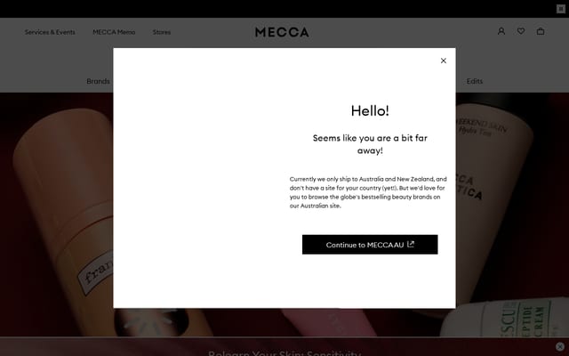 Screenshot of mecca.com