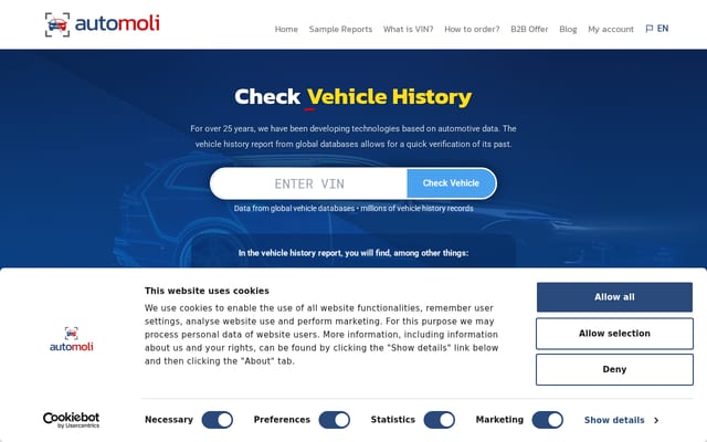 Screenshot of automoli.com