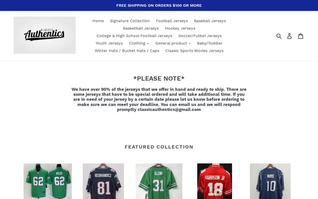 Screenshot of classicauthentics.com