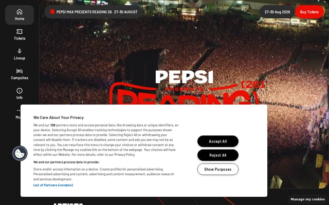 Screenshot of readingfestival.com