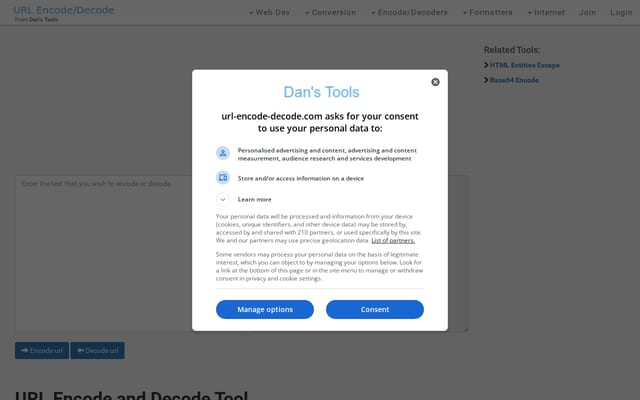 Screenshot of url-encode-decode.com