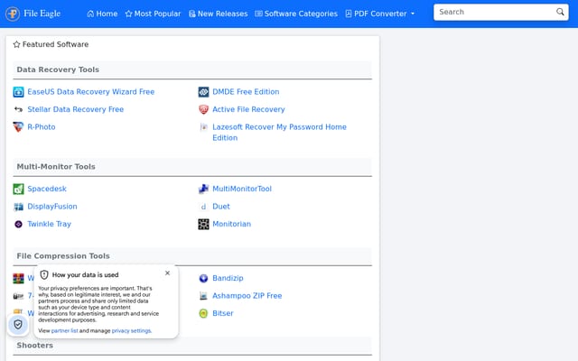 Screenshot of fileeagle.com