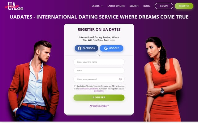 Screenshot of uadates.com