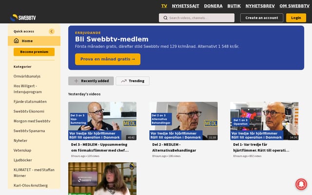 Screenshot of swebbtv.se