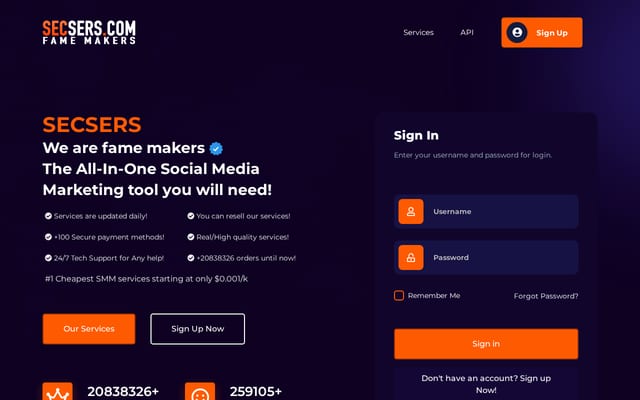 Screenshot of secsers.com