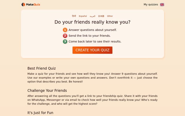 Screenshot of matequiz.com