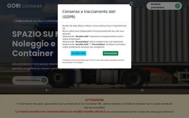 Screenshot of goricontainer.it
