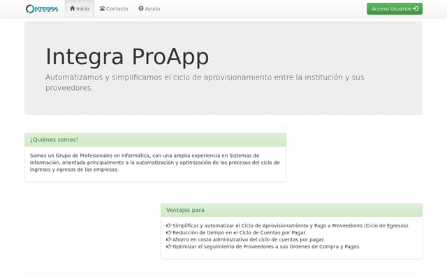 Screenshot of integra-proapp.com