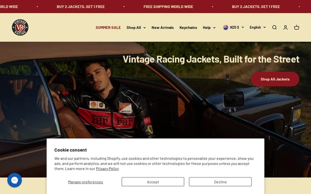 Screenshot of vintageracing.shop