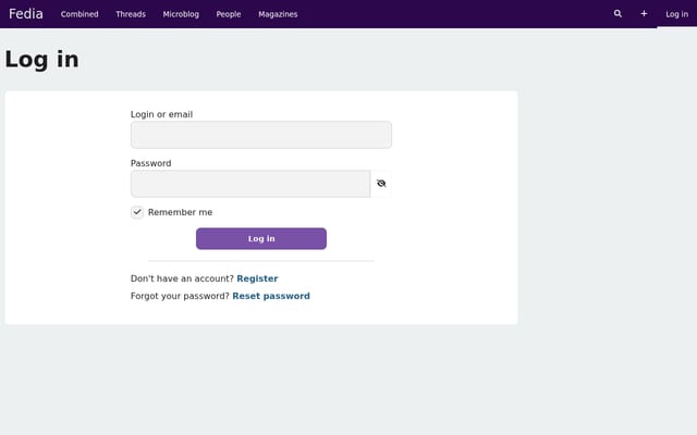 Screenshot of fedia.io